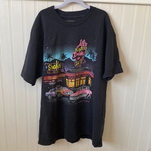 Brandy Melville, J.Galt, oversized Rita Al’s Burgers Top. One size fits all.